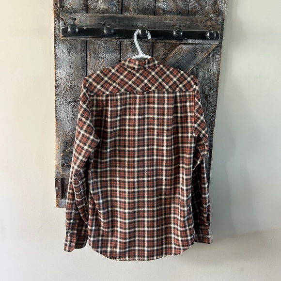 Men's Fjallraven Red, Brown & Cream Plaid Button Down Shirt - Picture 2 of 4